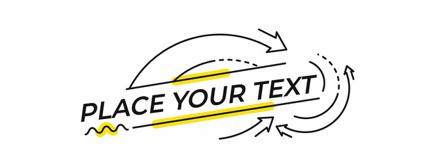 Flat linear promotion geometric shapes banner, scroll,  sticker, badge, price tag, poster.