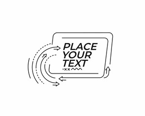 Flat linear promotion geometric shapes banner, scroll,  sticker, badge, price tag, poster.