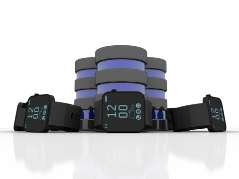 3d rendering fitness bracelet smart watch with database