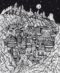 Fototapeta premium Future City Image of a futuristic city.