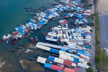 Sihanoukville, Cambodia - March 15, 2020: Ariel view of container terminal of Sihanoukville...