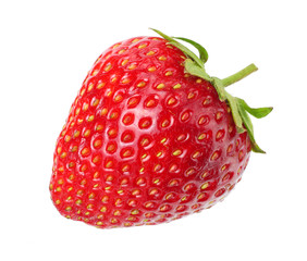 one strawberry isolated on a white background