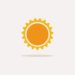 Sun. Color icon with shadow. Weather vector illustration