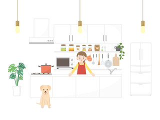 オシャレなキッチンのイラスト