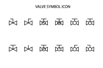 Valve symbol icon set, water valve icon
