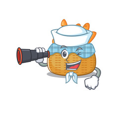 Bread basket in Sailor cartoon character design with binocular