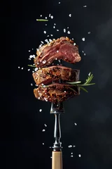  Grilled ribeye beef steak with rosemary and salt. © Igor Normann