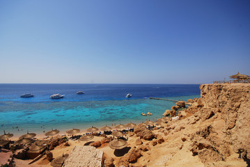 Red Sea coastline in Sharm El Sheikh, Egypt, Sınai