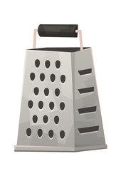 Kitchen metalling grater in cartoon style isolated
