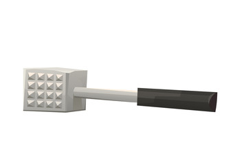 Kitchen metal hammer on white background vector