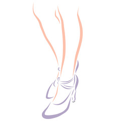 female legs in high-heeled straps with straps