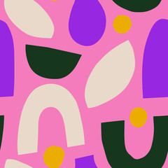 Beautiful elegant texture with big abstract shapes. Vector seamless pattern in geometrical style. 