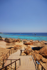 Red Sea coastline in Sharm El Sheikh, Egypt, Sınai