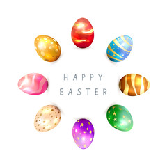 Circle of Colorful Easter Eggs