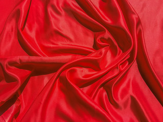 Fototapeta premium Modern luxury red fabric texture background. Valentines Day or Christmas Day wallpaper design
