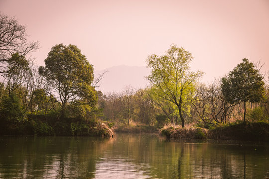 a scene from Xixi Wetland Marshes in hangzhou in China