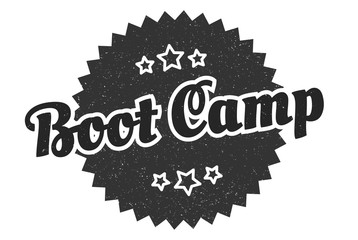 boot camp sign. boot camp round vintage retro label. boot camp