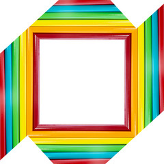 isolated rainbow multi-colored square frame as a blank for design. LGBT concept. copy space