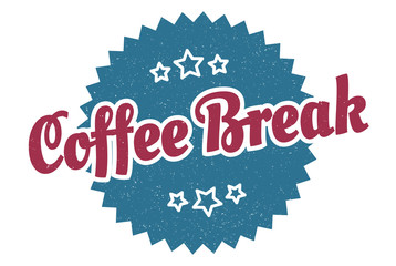 coffee break sign. coffee break round vintage retro label. coffee break