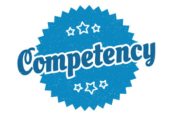 competency sign. competency round vintage retro label. competency