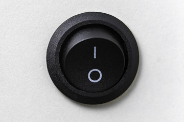 on off switch button on white background