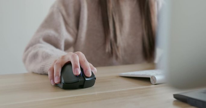 Woman use of computer at office