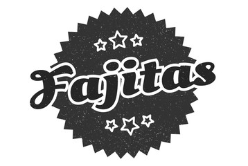 fajitas sign. fajitas round vintage retro label. fajitas
