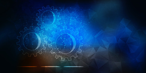 2d illustration abstract gear Network