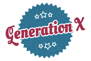 generation x sign. generation x round vintage retro label. generation x