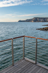 Winter sunset over the bay of Portopiccolo Sistiana. Duino. Italy