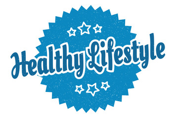 healthy lifestyle sign. healthy lifestyle round vintage retro label. healthy lifestyle