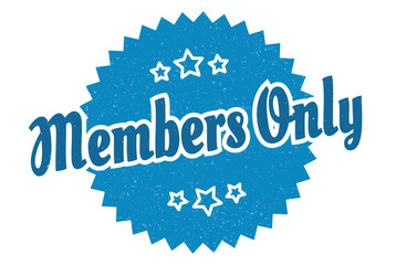 members only sign. members only round vintage retro label. members only