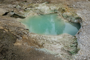 Sulfur Water Points in the Yellowstone National Park, USA