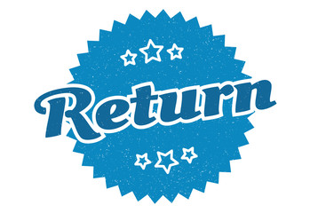 return sign. return round vintage retro label. return