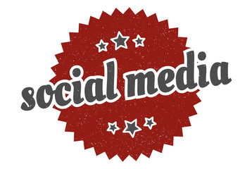 social media sign. social media round vintage retro label. social media
