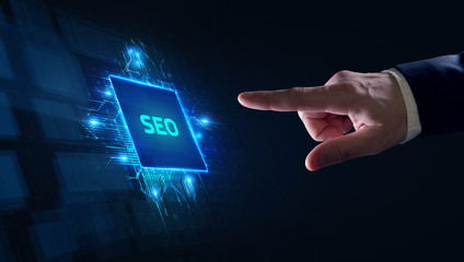 Business, Technology, Internet and network concept. SEO Search engine optimization marketing...