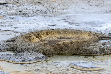 Sulfur Water Points in the Yellowstone National Park, USA