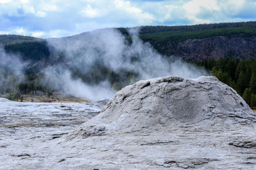 Streaming geyser basin in Yellowstone National Park, USA