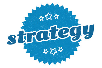 strategy sign. strategy round vintage retro label. strategy