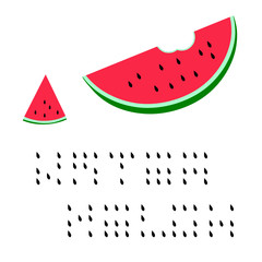 Red Watermelon And Slice And Seed On White Background
