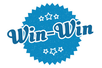 win-win sign. win-win round vintage retro label. win-win