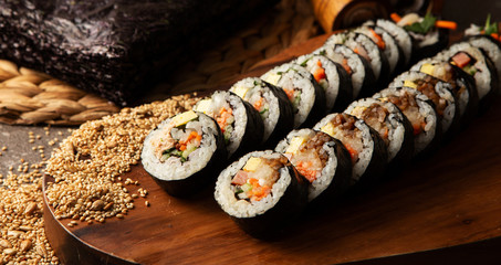 Gimbap, Korean rice roll dish