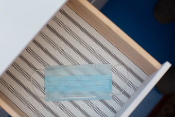 Medical mask in a drawer