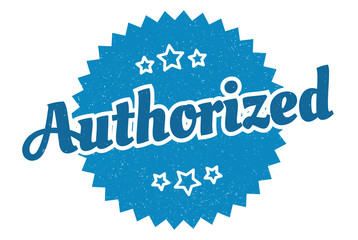authorized sign. authorized round vintage retro label. authorized