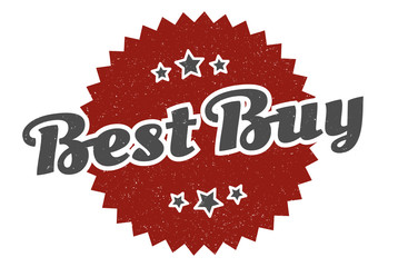 best buy sign. best buy round vintage retro label. best buy