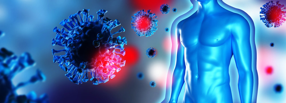 Immune system vs coronavirus pandemic. Virus Covid 19-NCP. Microbiology And Virology . Concept.	