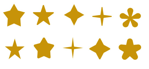 set of stars isolated on white background