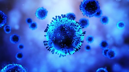 Virus Covid-19 infection 3D medical illustration. Microscopic view of floating China pathogen respiratory influenza virus cells. Dangerous asian ncov corona virus, pandemic risk background.Covid virus - Powered by Adobe