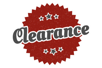 clearance sign. clearance round vintage retro label. clearance