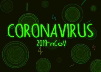Illustrative example of new chinese Coronavirus, Covid-19 or 2019 nCov